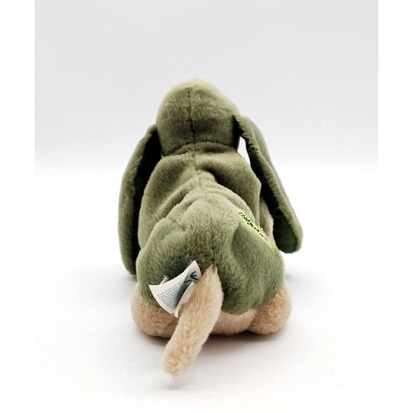 Hush Puppies Bassett Hound Dog  Special Edition Green Bean Bag Plush Applause - Picture 3 of 5